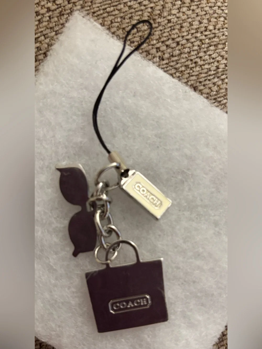 Coach Pink & Yellow Enamel Phone/Key/Bag Charm